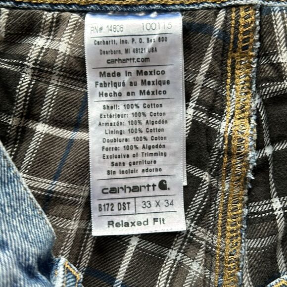 Carhartt Mens Relaxed Fit Flannel Lined Jeans - Picture 2 of 6